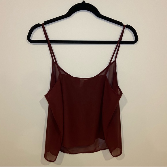 AMERICAN APPAREL Sheer Burgundy Tank - Picture 3 of 6